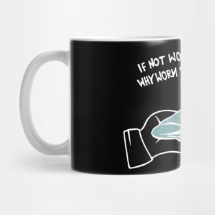 If Not Worm Why Worm Shaped / Frog Eats Finger (White) Mug